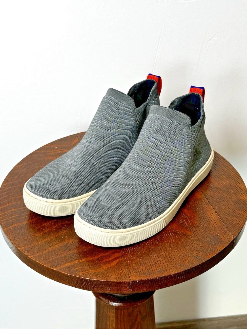 Rothy's The Chelsea Gray Knit Hi Top Sneaker Bootie Women's Size 8.5 US